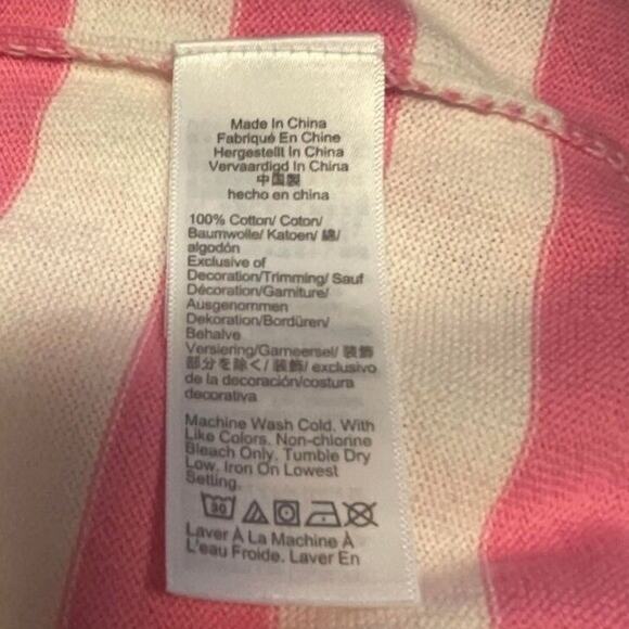 J. Crew White Pink Stripes Scoop Neck Long Sleeve Pullover Teddie Sweater Medium - Picture 3 of 4